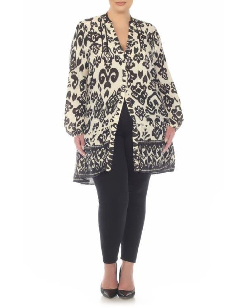Boho Me Black Button Front Tunic