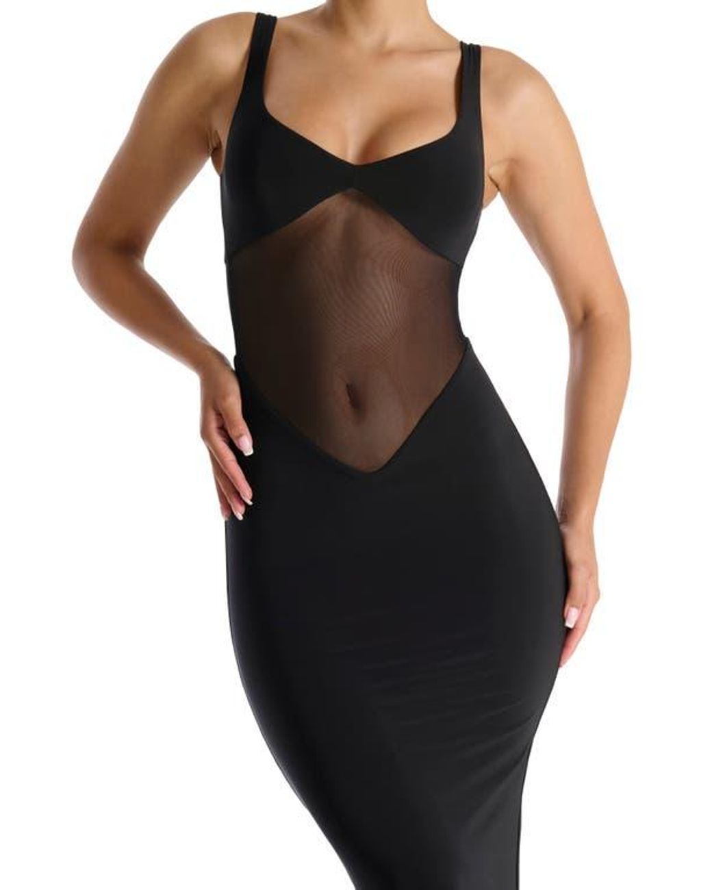 Naked Wardrobe The Smokeshow Maxi Dress in Black | Lyst