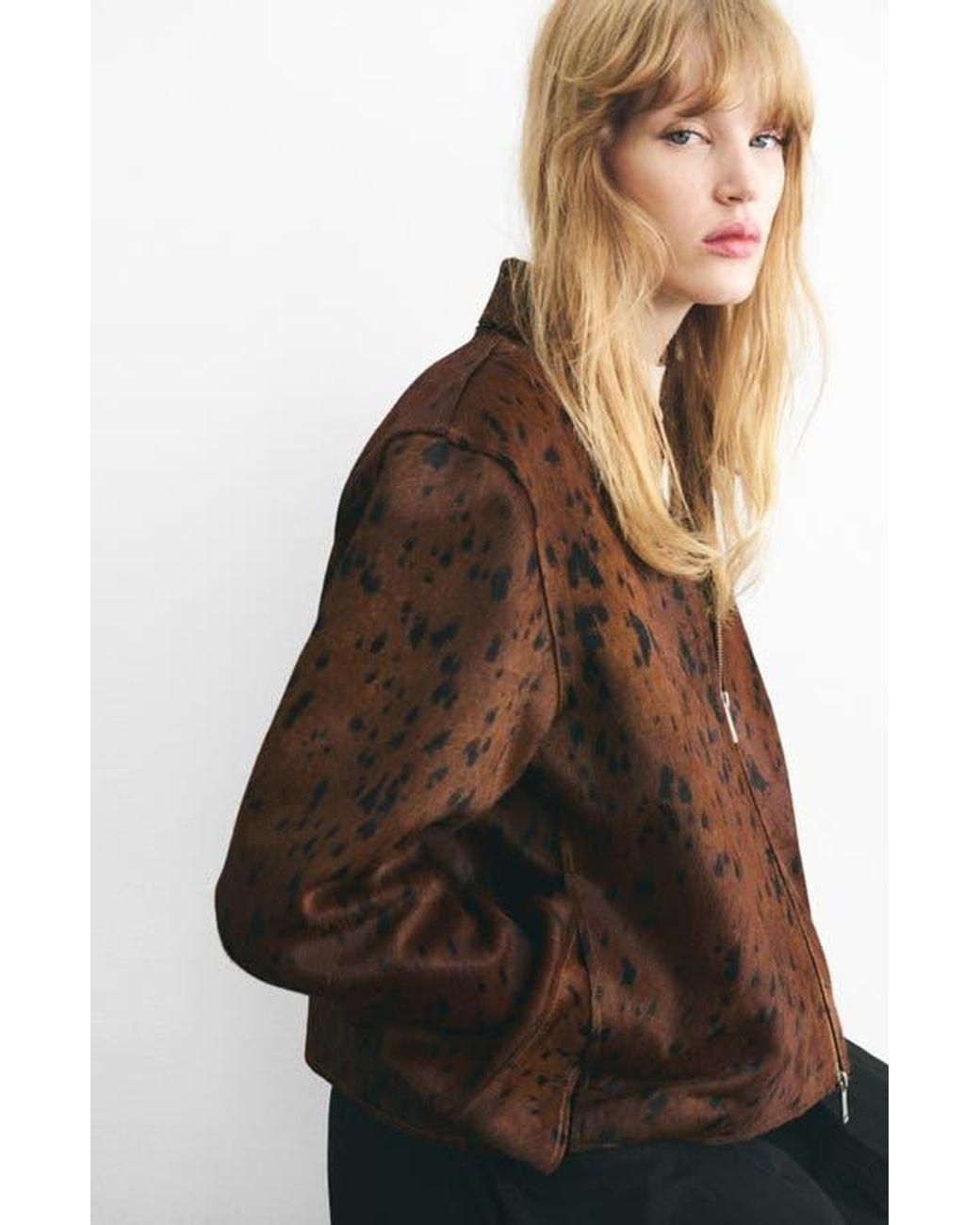 Mango Brown Leather Jacket