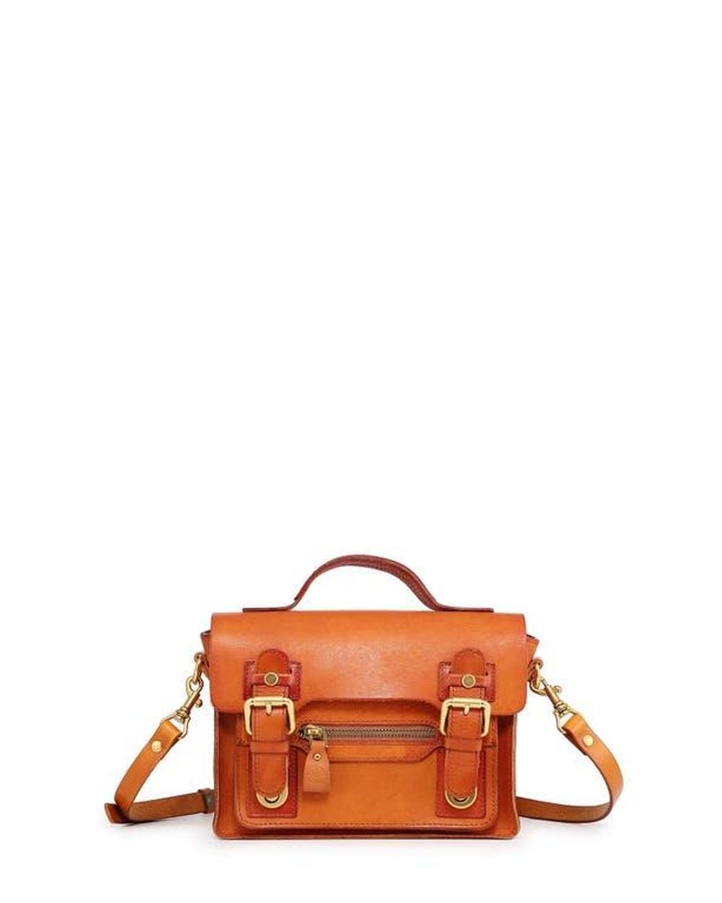 Old Trend Orange Aster Mini Leather Satchel