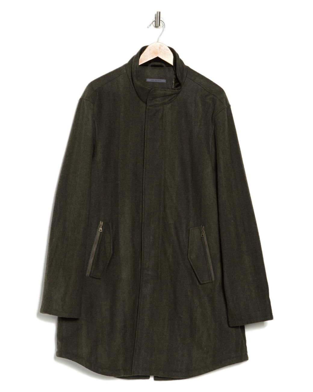 John Varvatos Felted Wool Coat In Moss Green At Nordstrom Rack in