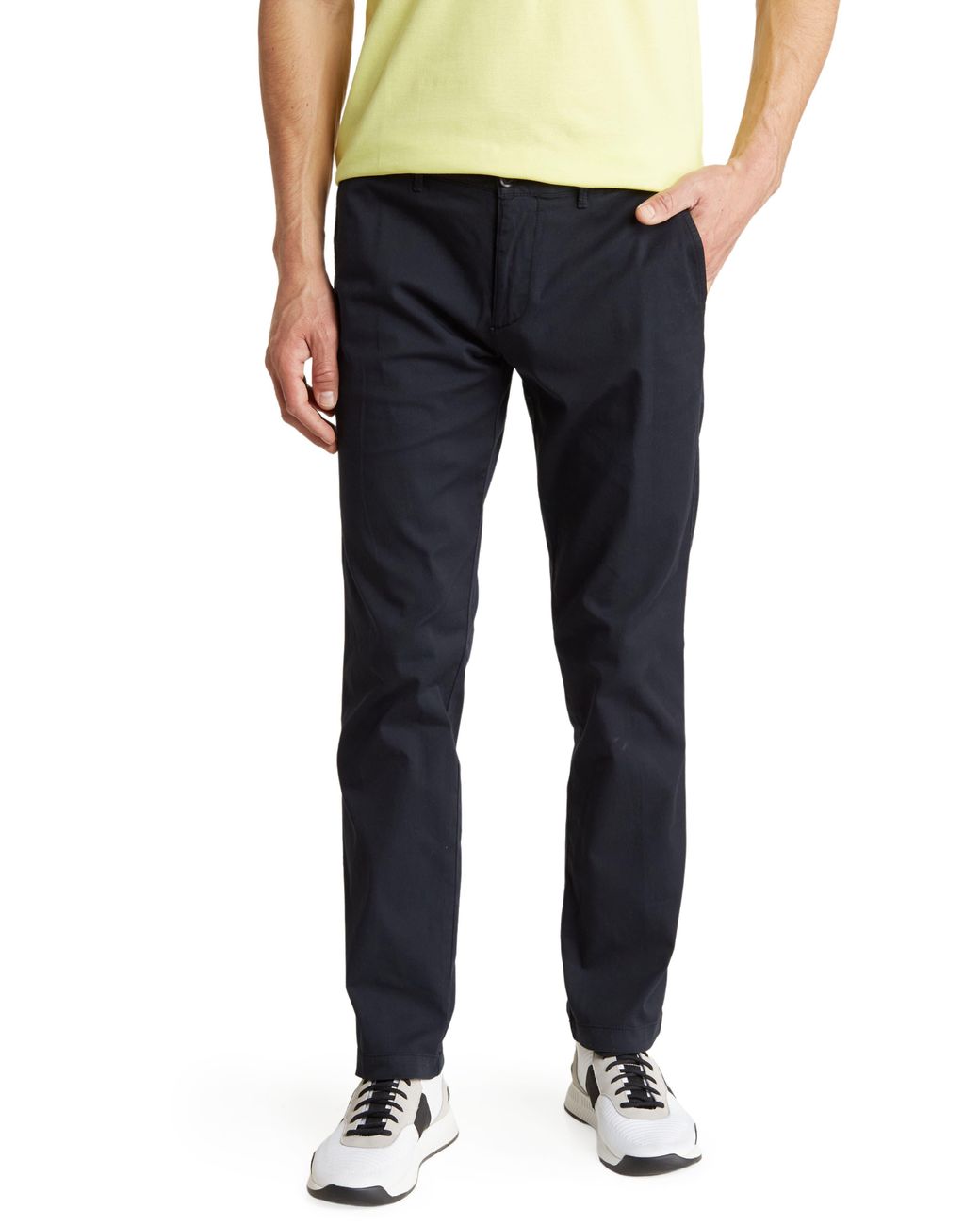 BOSS - Slim-fit pants in paper-touch stretch cotton