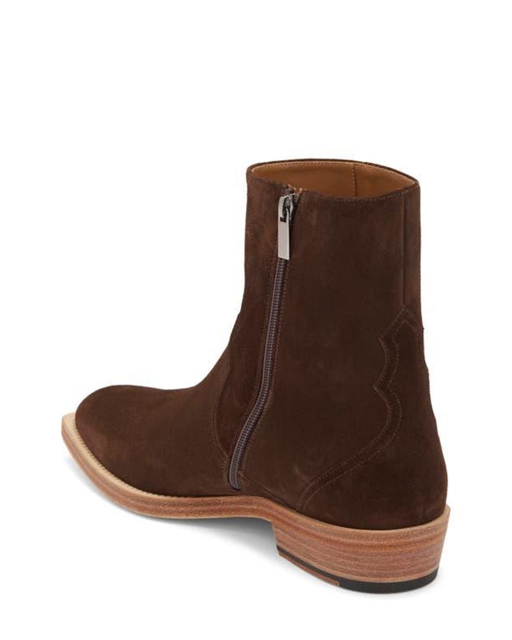 Stuart Weitzman Men\'s Augustine Brown Suede Boot  Sz: 9.5 STUART WEITZMAN Augustine Mid Boot Chestnut Suede SJ868  main image 4