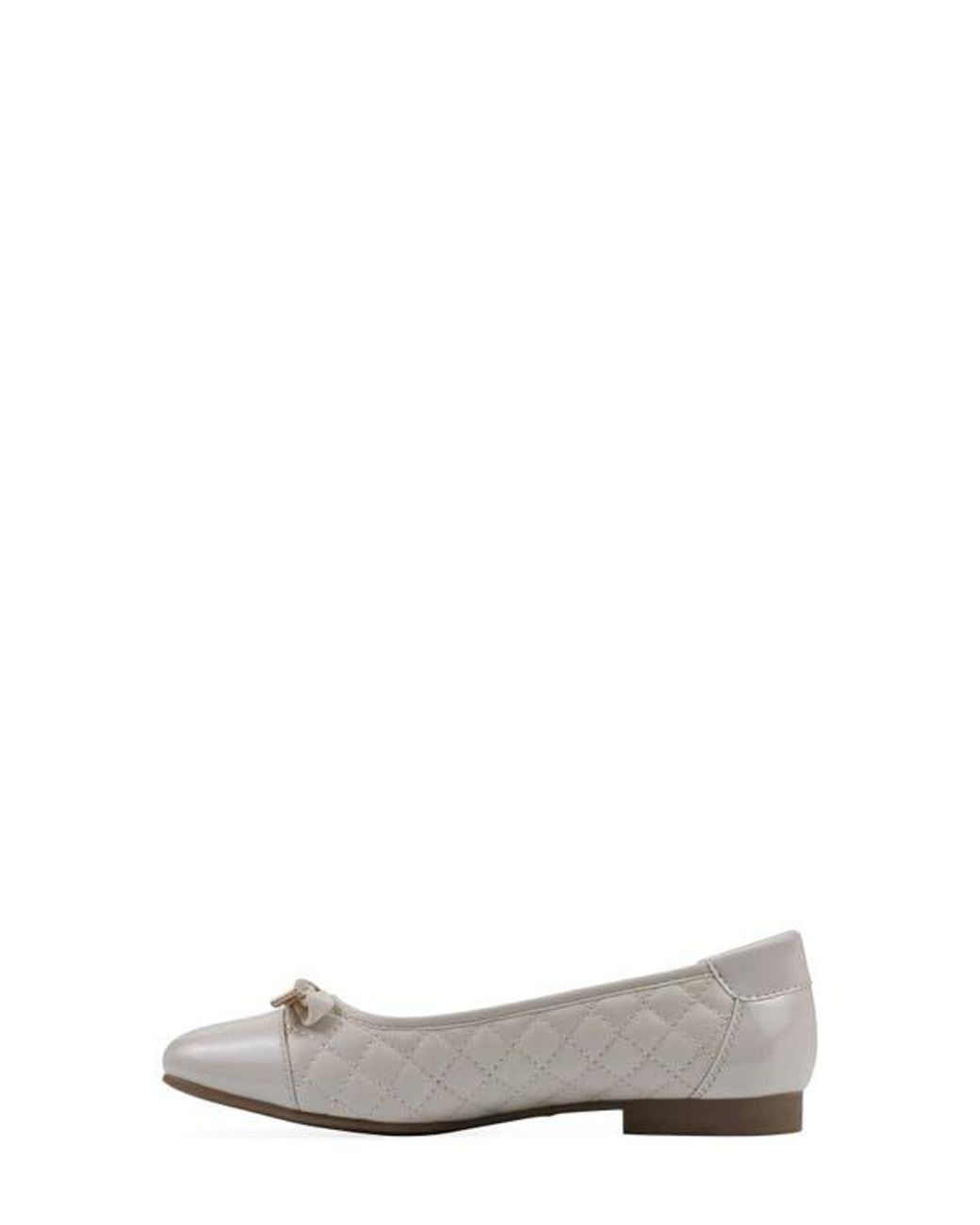 White Mountain Gray Quilted Cap-Toe Ballet Flats