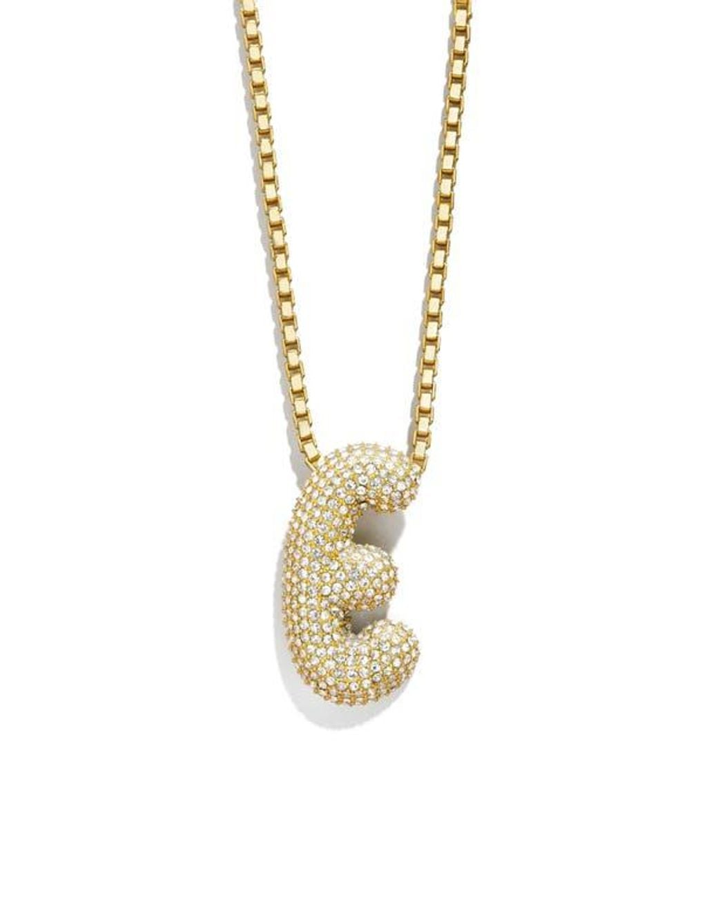 BaubleBar Metallic Bubble Initial Pendant Necklace