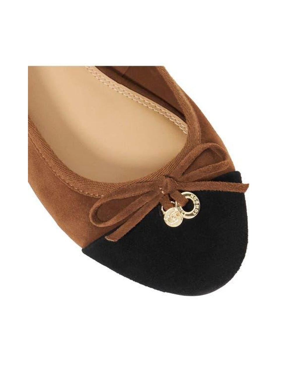 Dune Brown Harpington Cap Toe Ballet Flat