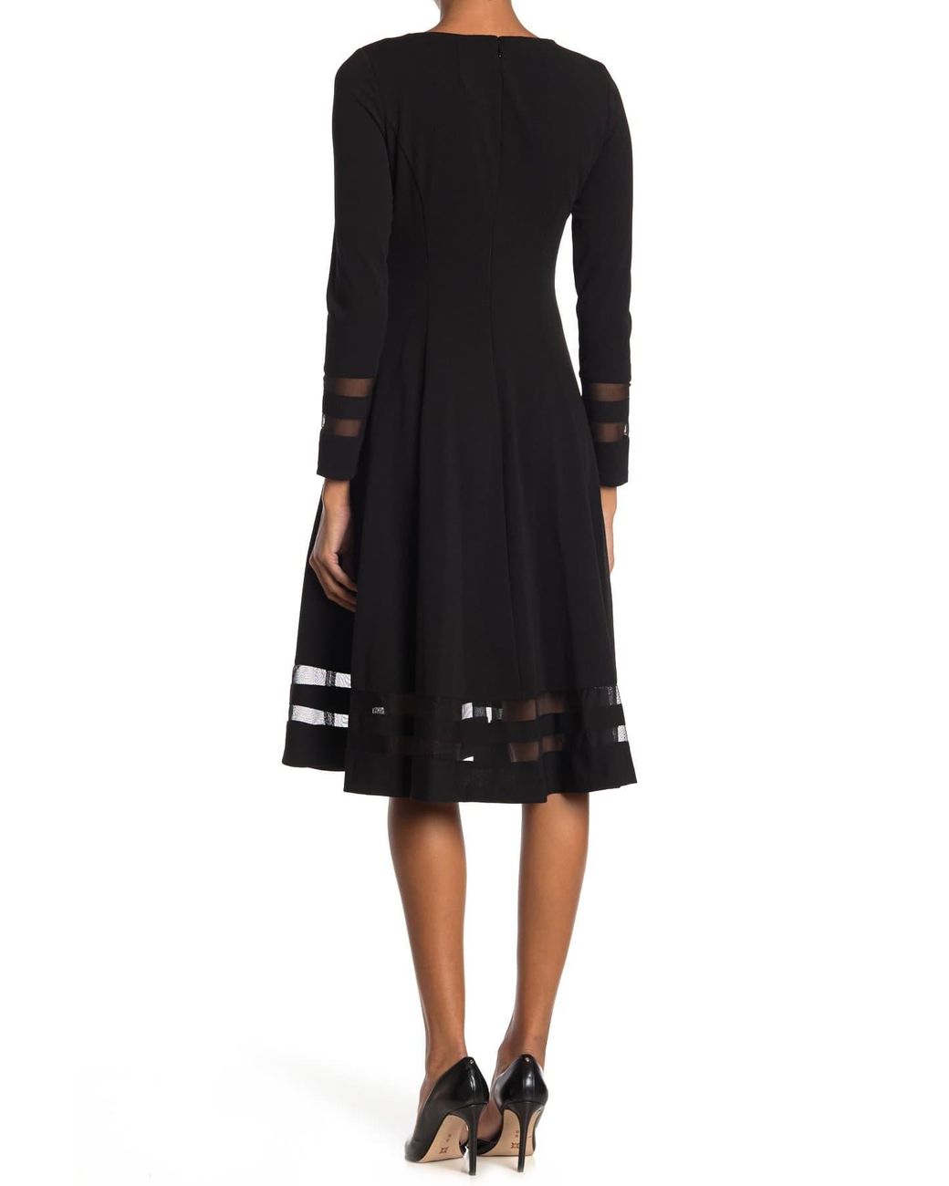 Calvin klein black long sleeve dress deals