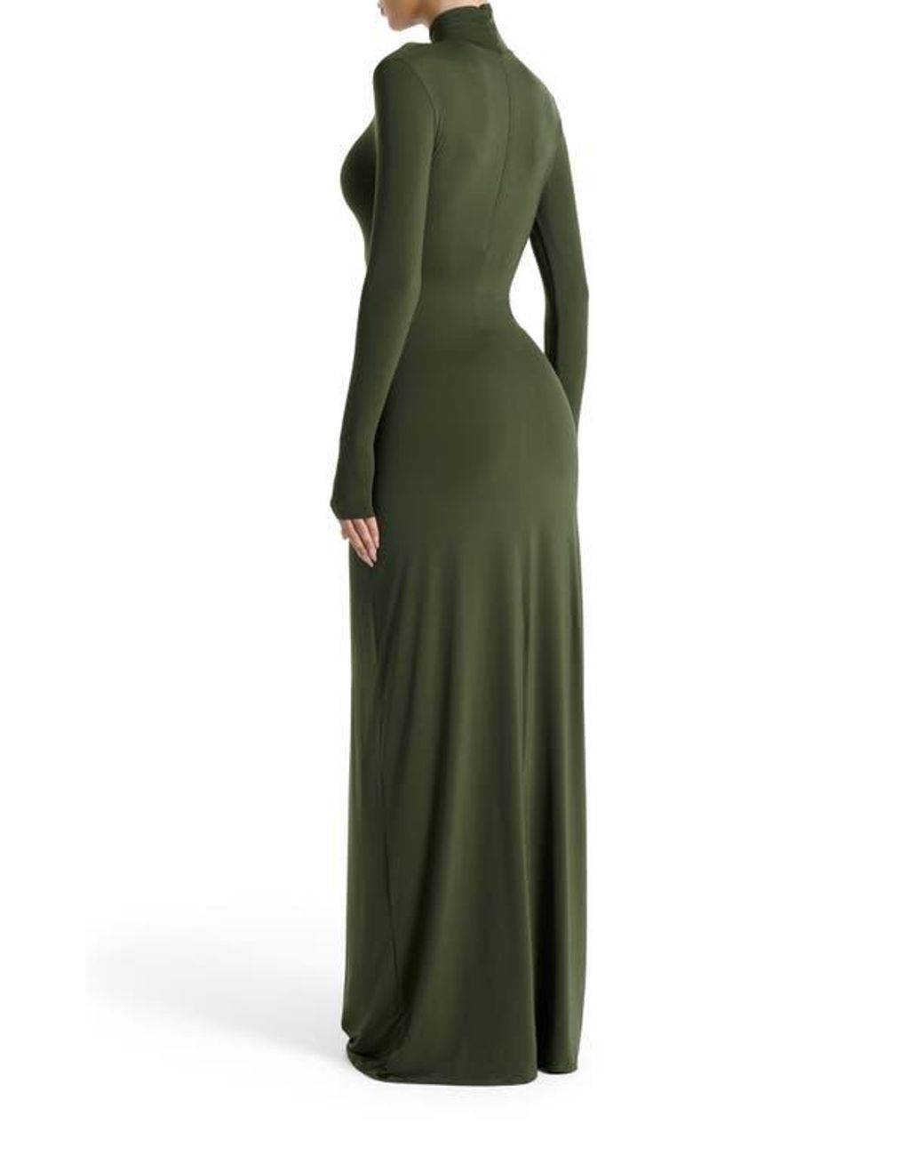 naked wardrobe long sleeve faux wrap dress Naked Wardrobe Women's Drape Long Sleeve Maxi Dress - Black