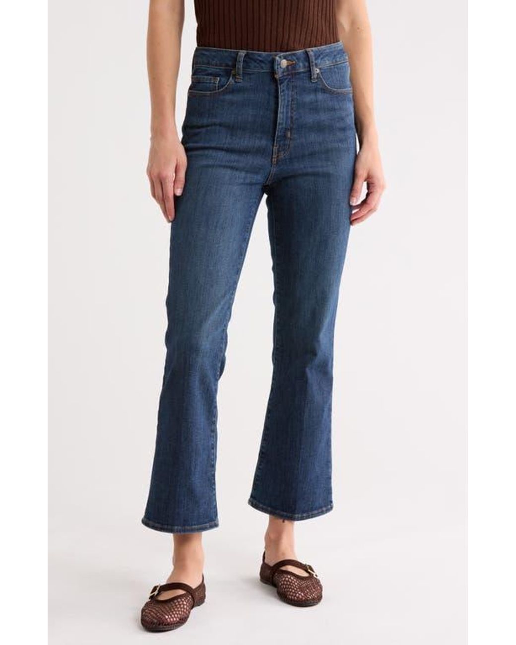 FRAME Blue Le Cropped Mini Bootcut Jeans