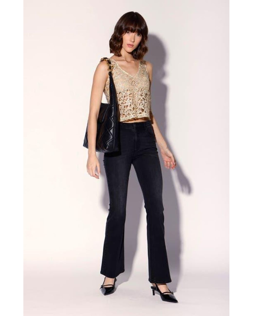 Walter Baker Blue Macie Crop Top