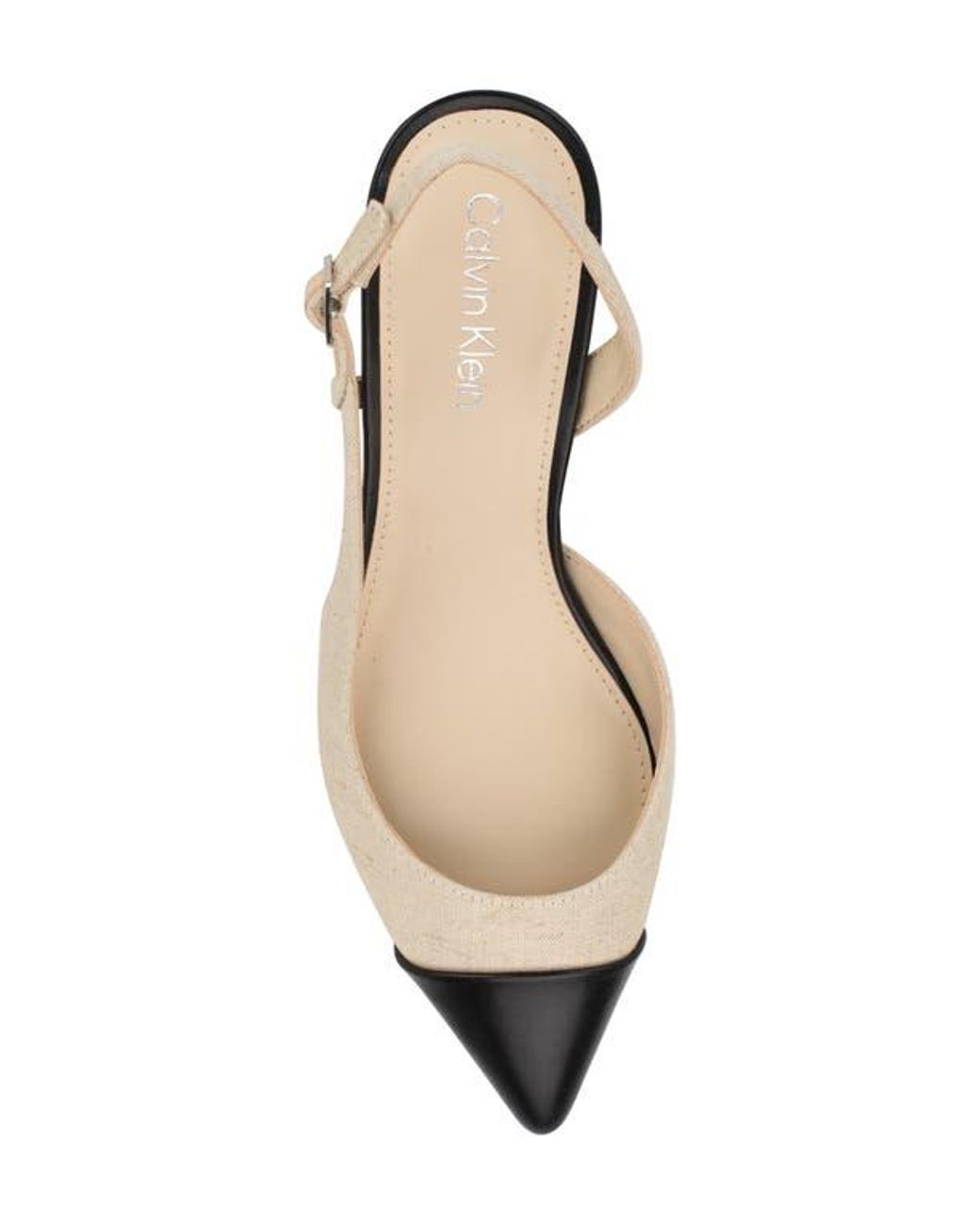Calvin Klein Metallic Slingback Kitten Heel Pump
