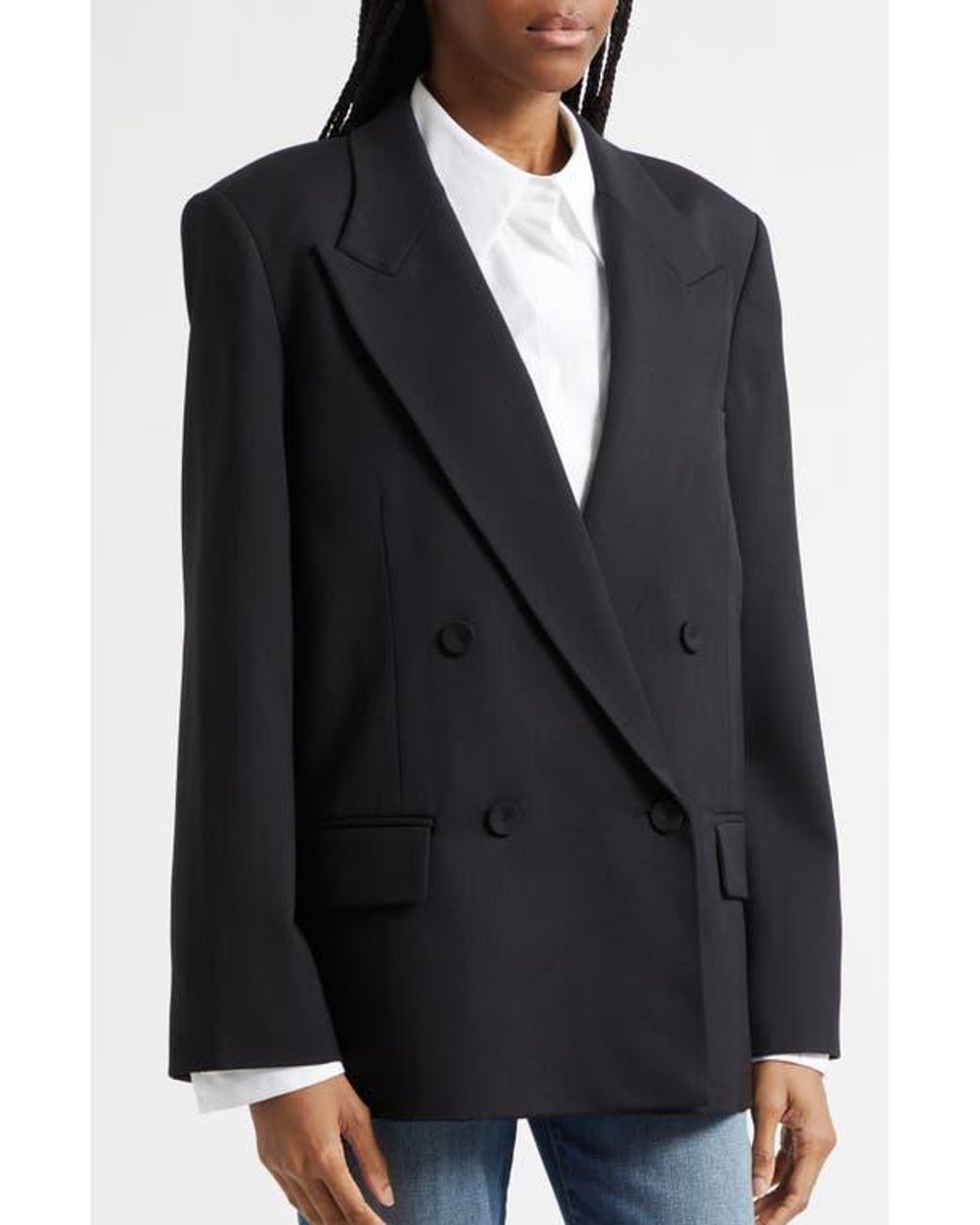 Twp Black Harper Double Breasted Tuxedo Jacket