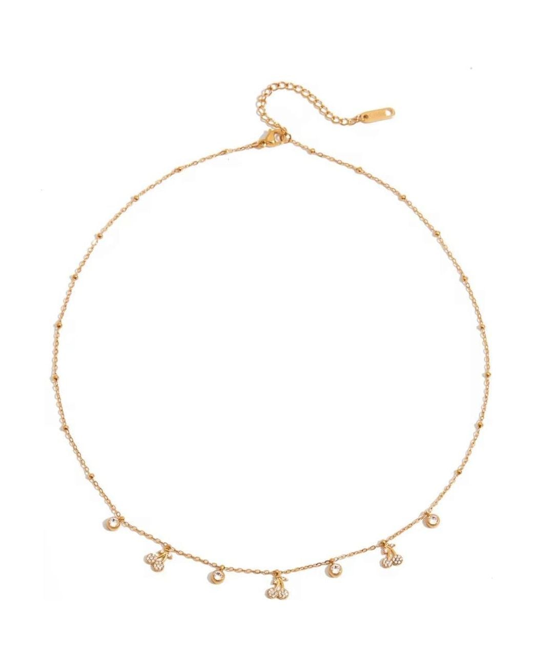MacRae & Co Metallic Cherry Charm Necklace