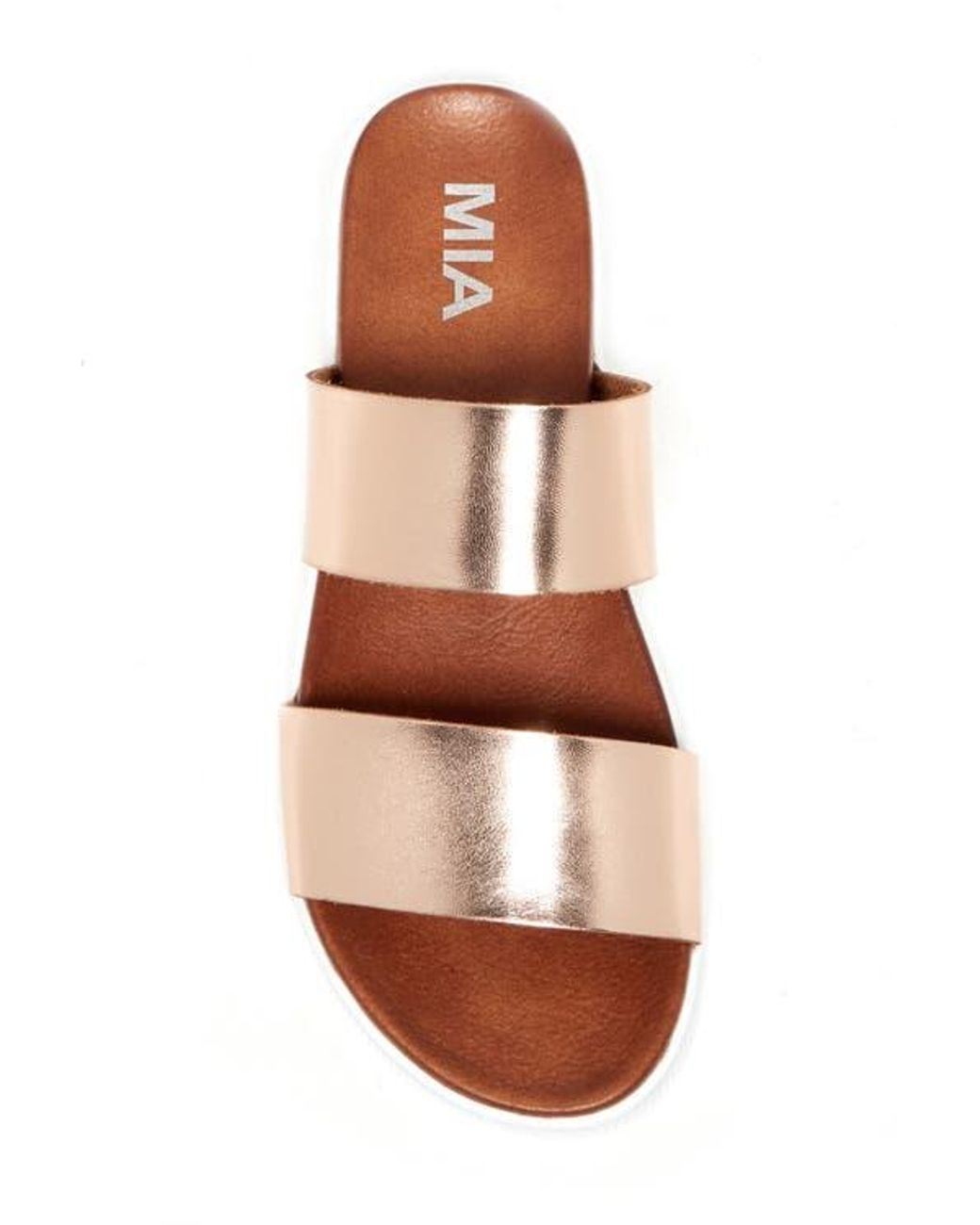MIA Metallic Saige Platform Slide Sandal