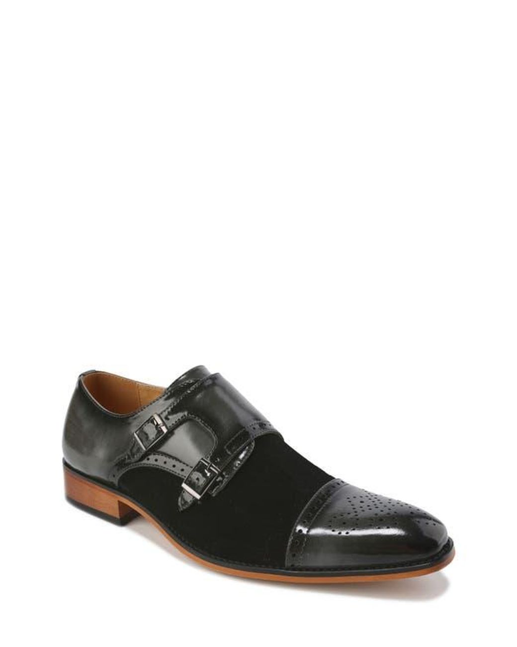 Gino Vitale Black Double Monk Strap Loafer for men