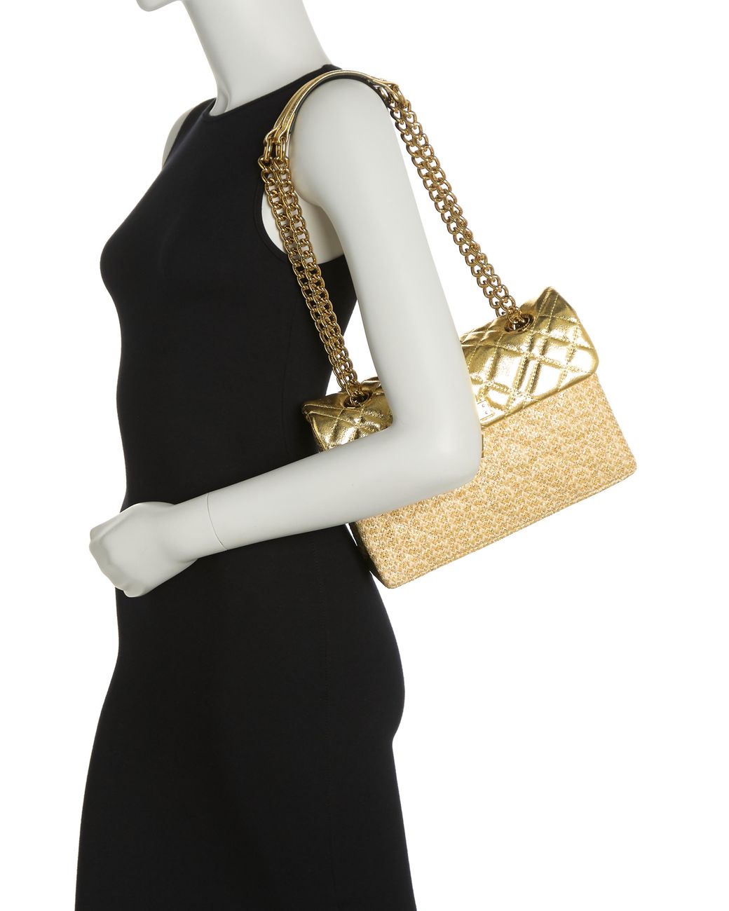 Kurt Geiger Brixton Raffia Lock Shoulder Bag in Black Lyst