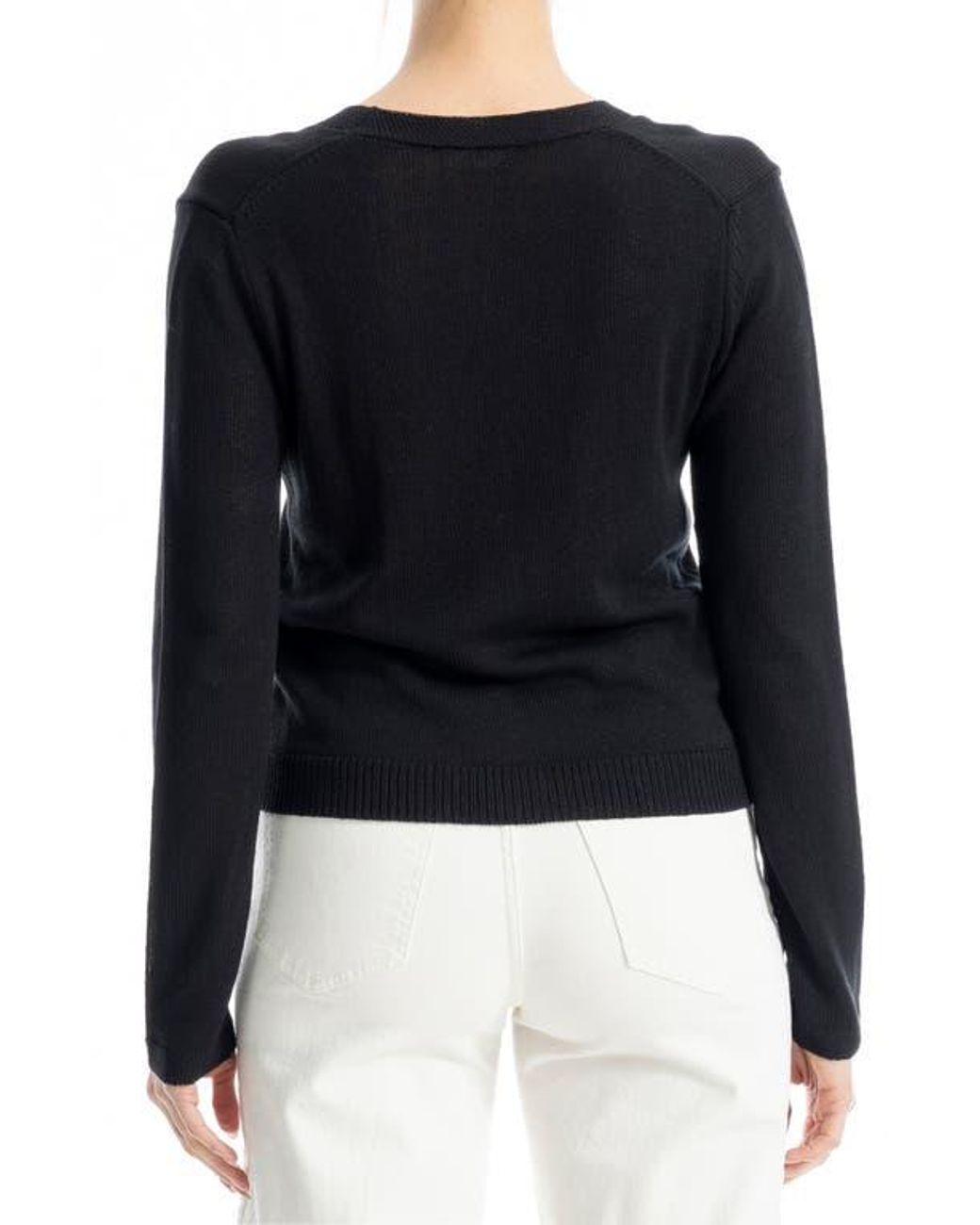 Max Studio Black V-Neck Cardigan