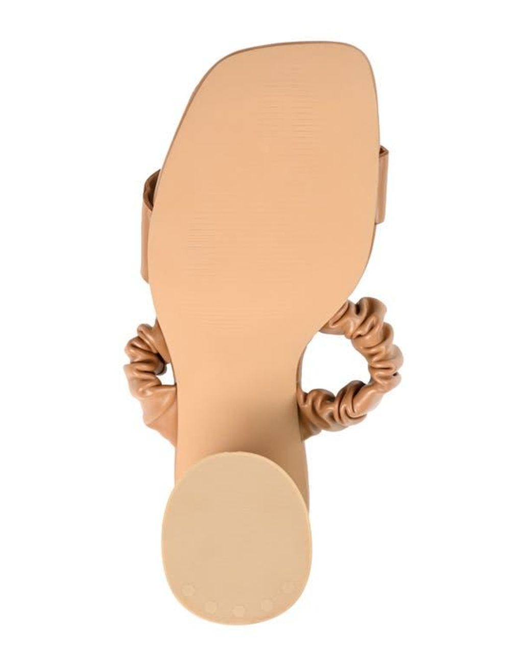 Journee Collection Natural Open Square-Toe Block Heel