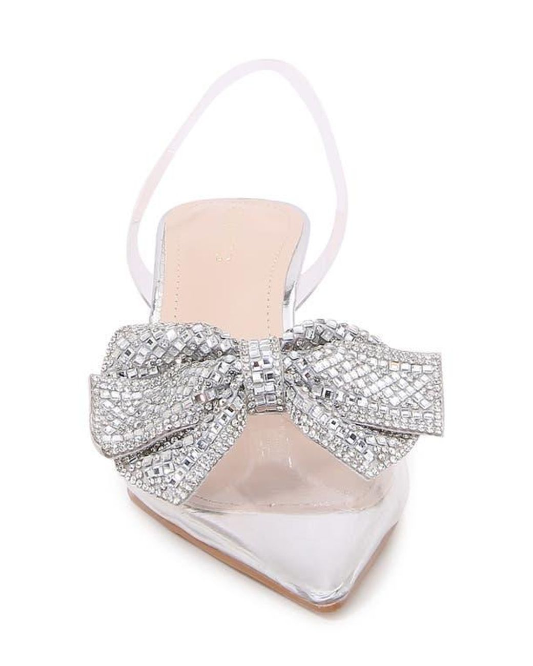 BERNESS White Ninetta Clear Kitten Heel Pump