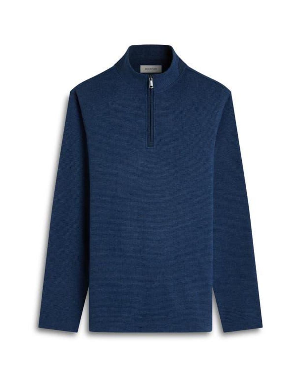 Bugatchi Blue Houndstooth Patern Quarter Zip Top for men