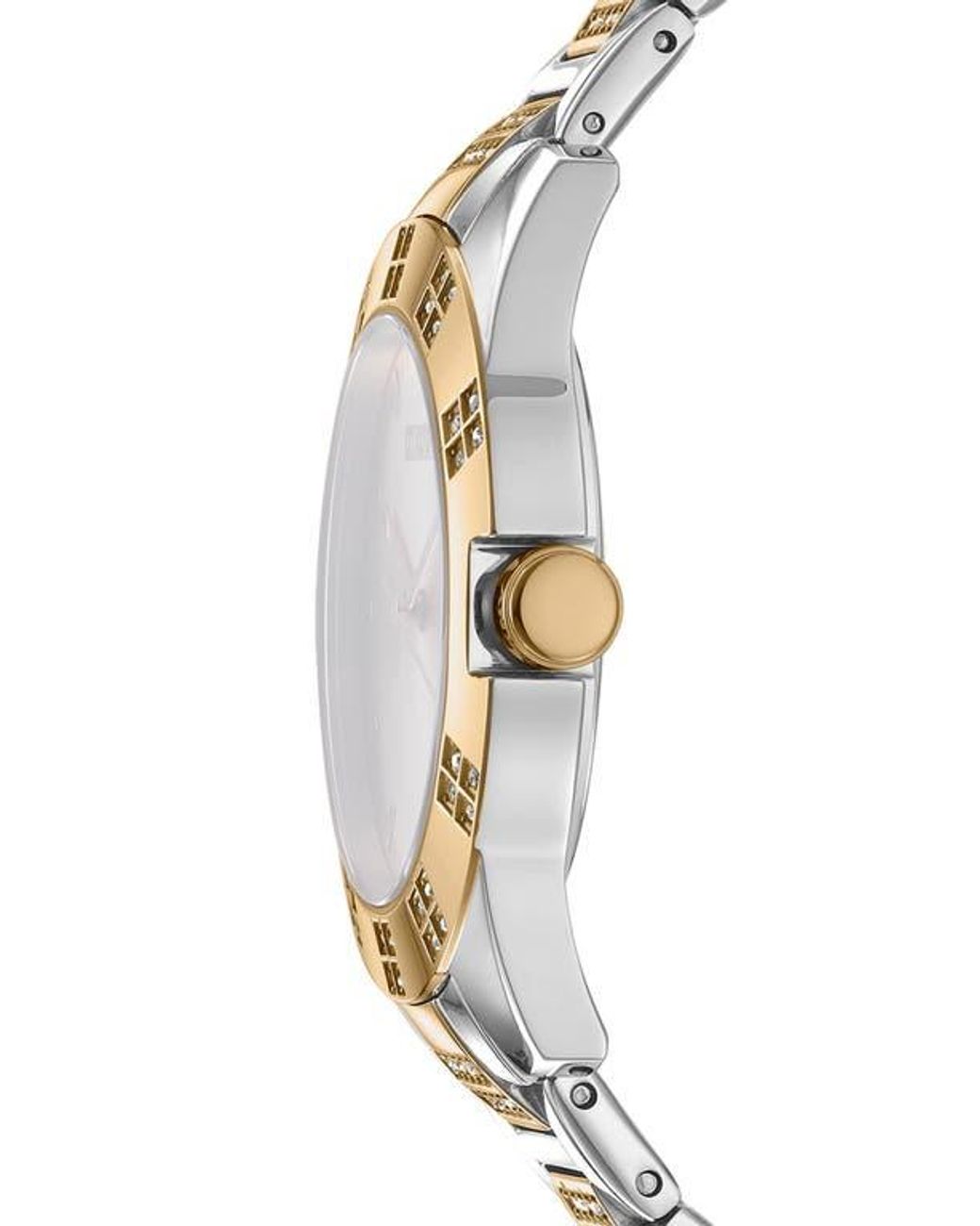 DKNY Metallic Two Tone Crystal Bracelet Watch for men