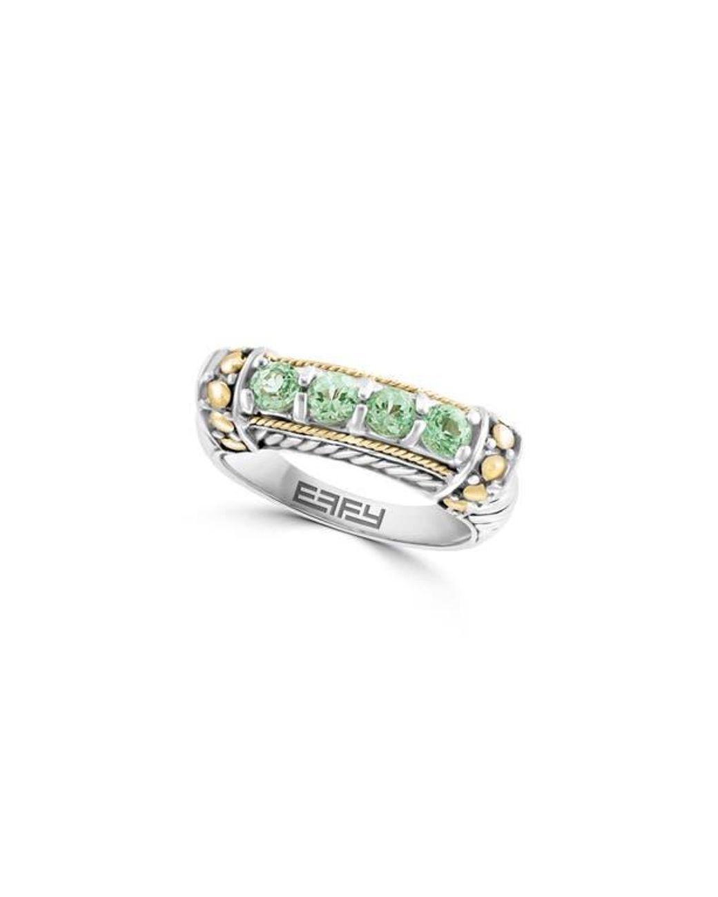 Effy Green Two Tone Amethyst Ring