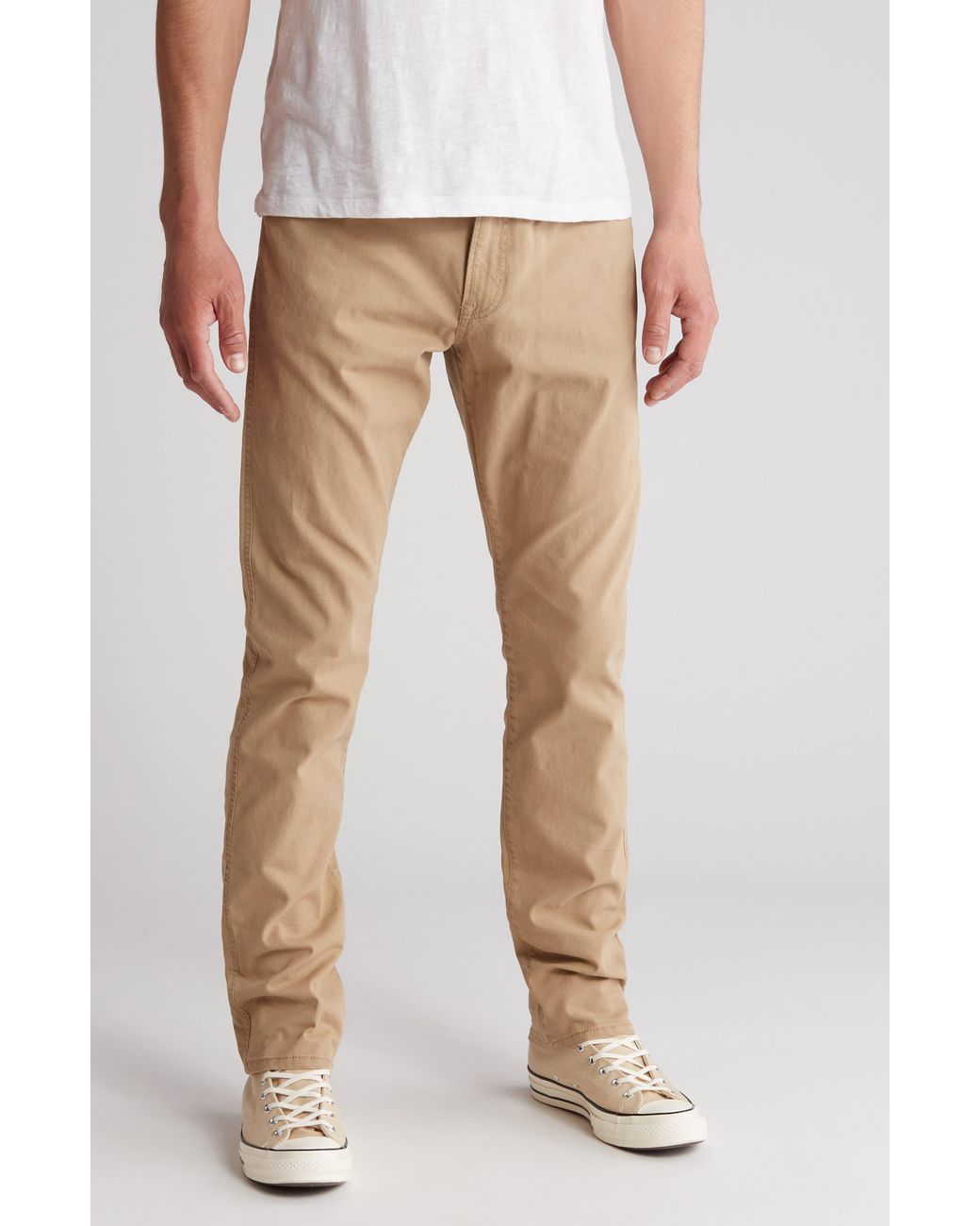 Long Canvas Cotton Stretch Pants