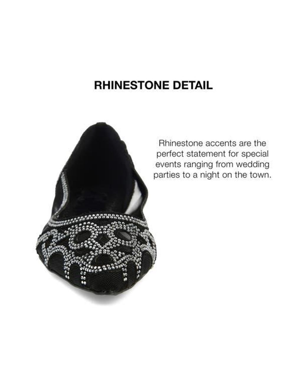 Journee Collection Black Batavia Rhinestone Flat