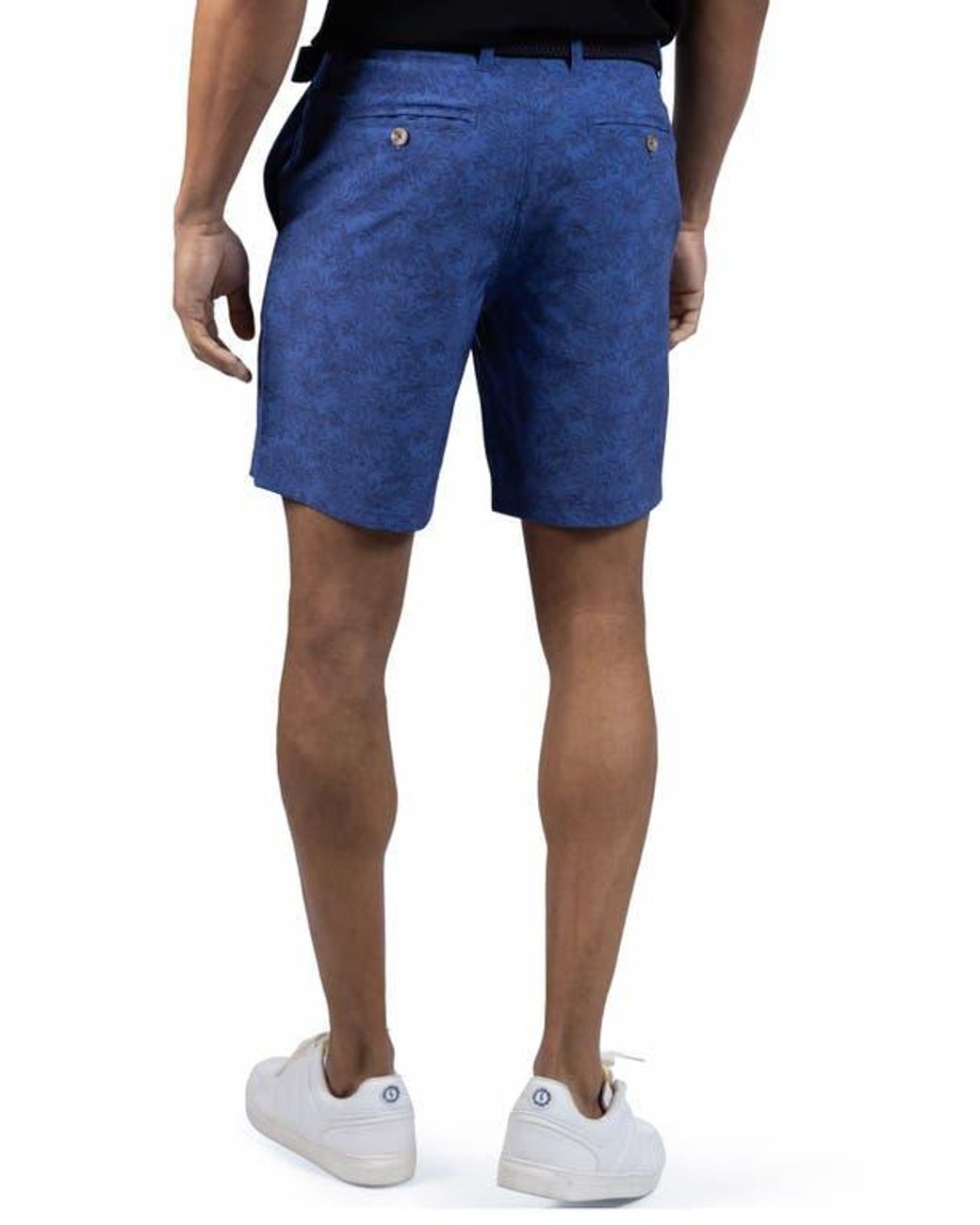 Tailorbyrd Blue Print Performance Shorts for men