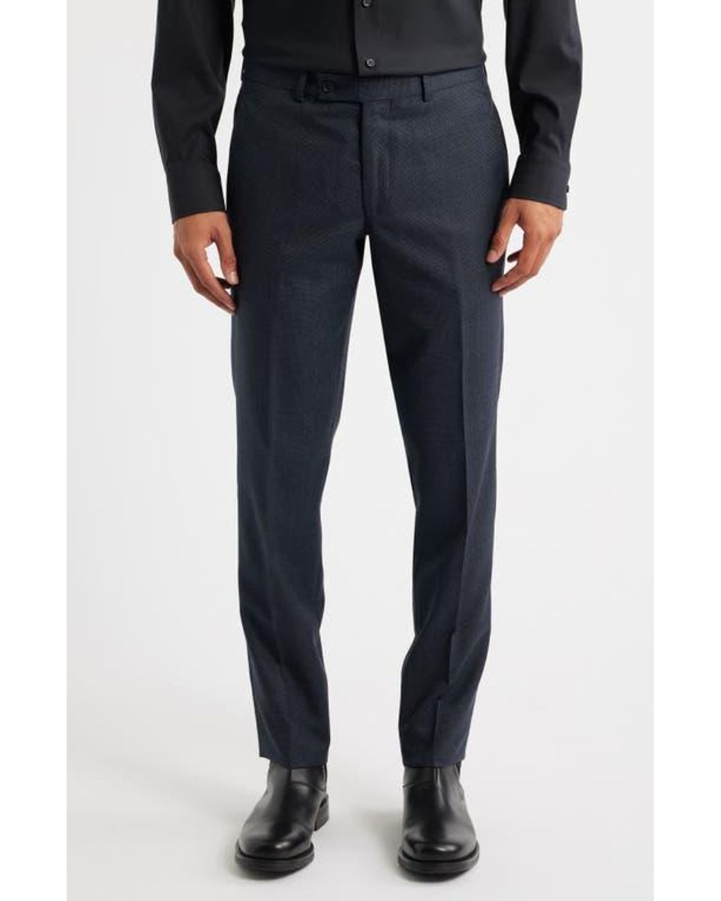 AllSaints Blue Ross Slim Fit Solid Wool Suit for men