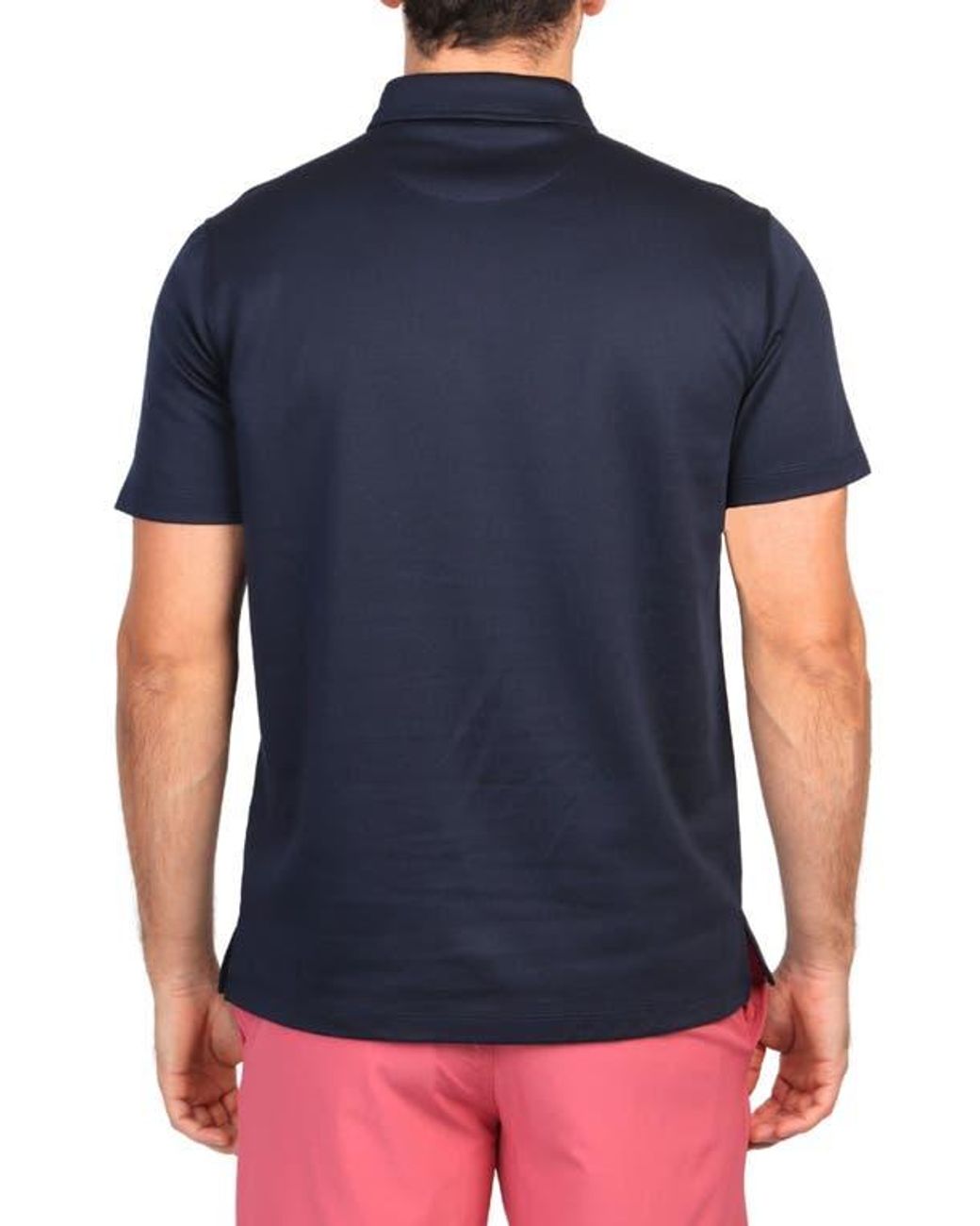 Tailorbyrd Blue Solid Modal Blend Polo for men
