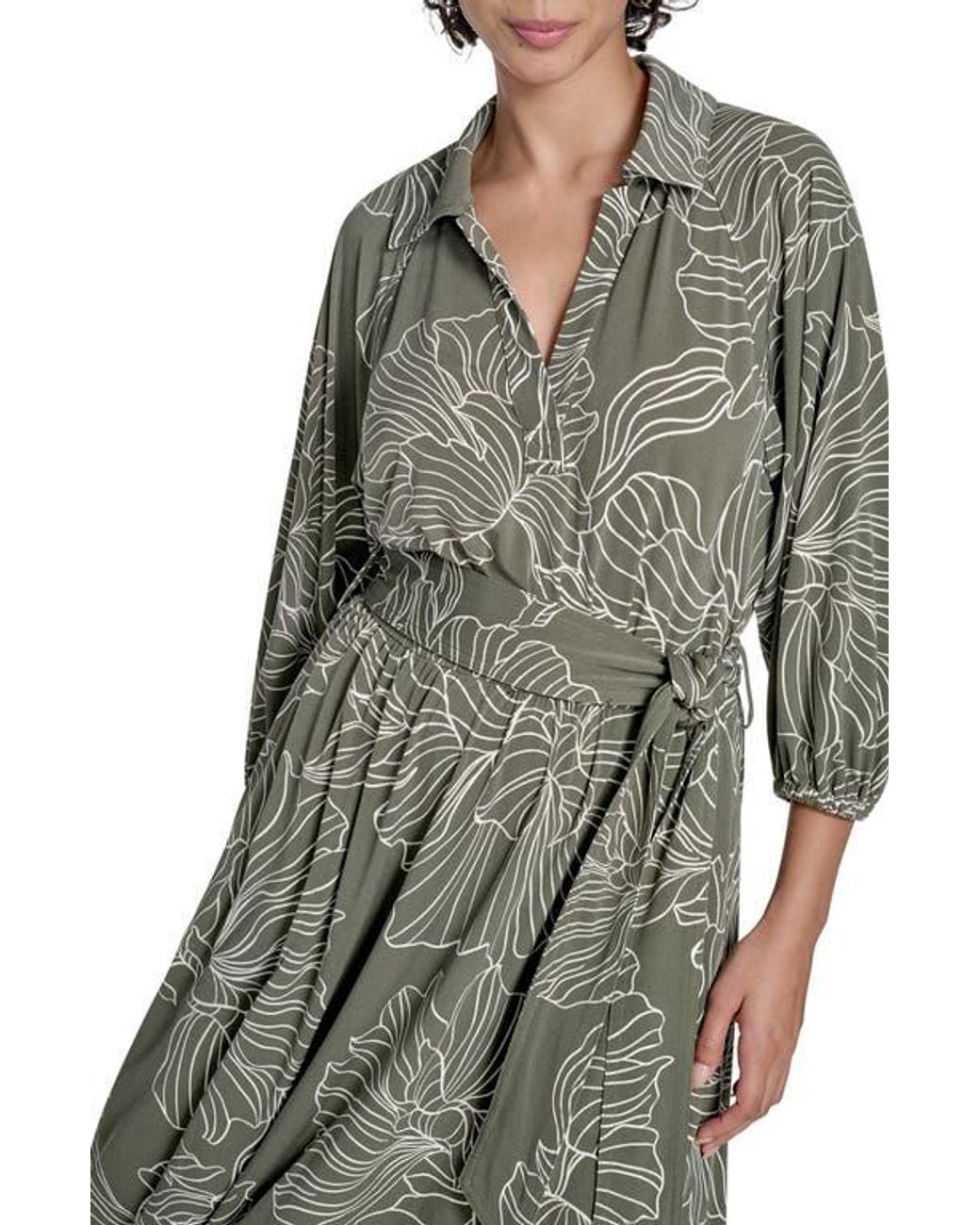 anfisa green dress Violeta Green Floral Midi Dress