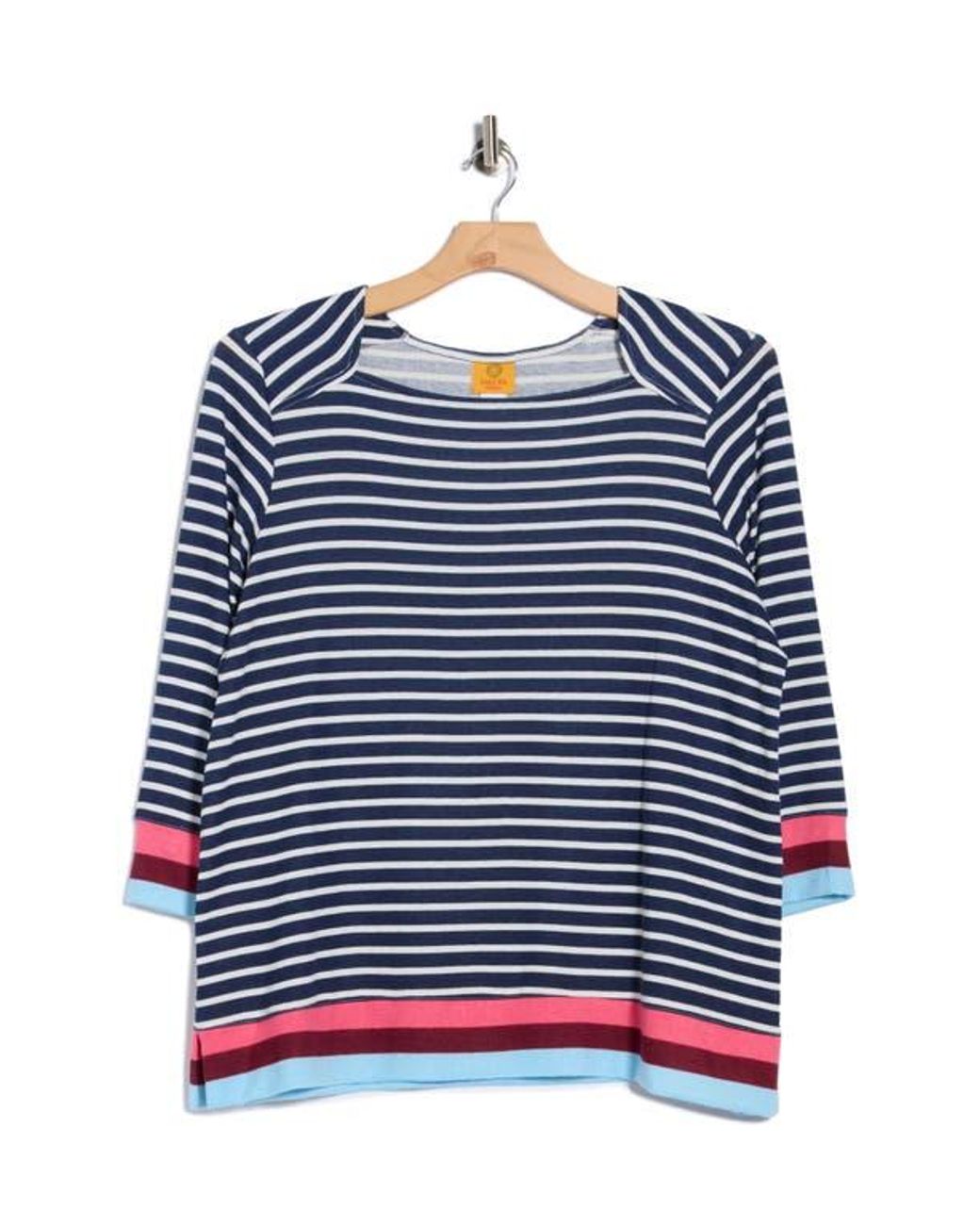 Ruby Rd Blue Stripe Hacci Pullover