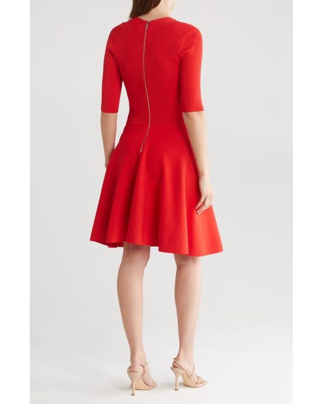 Ted Baker Milly Sweetheart Sweater Dress in Red | Lyst