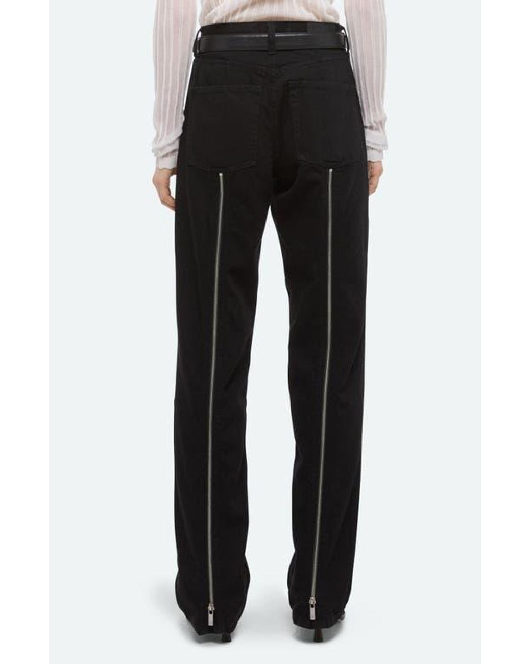 Helmut Lang Black Back Zip Carpenter Jeans