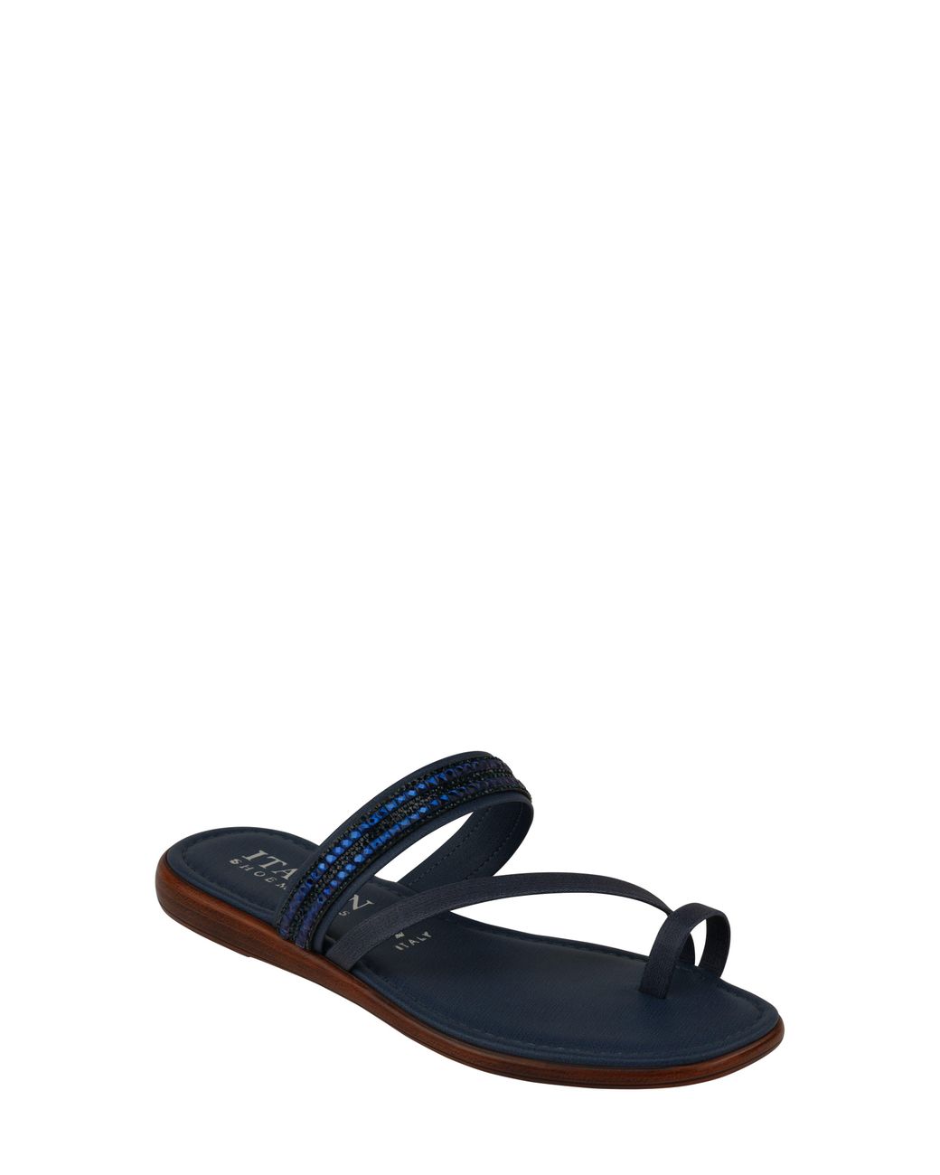 Italian Shoemakers Mavis Loop Toe Sandal in Blue | Lyst