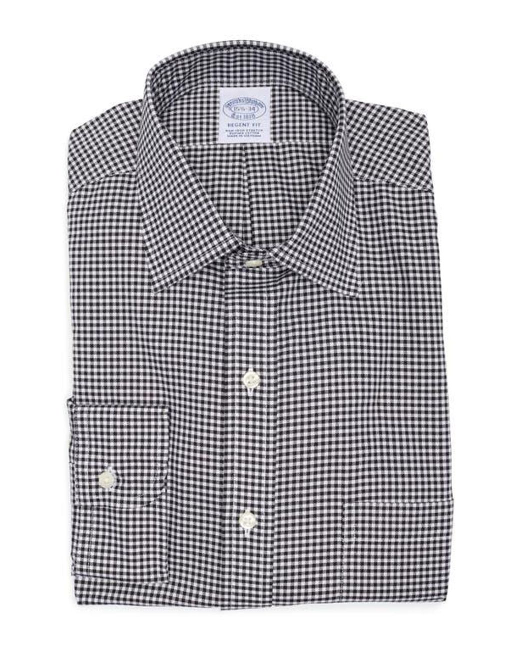 Brooks Brothers Herringbone Non Iron Regent Fit Stretch Cotton Dress Shirt in Gray for Men Lyst