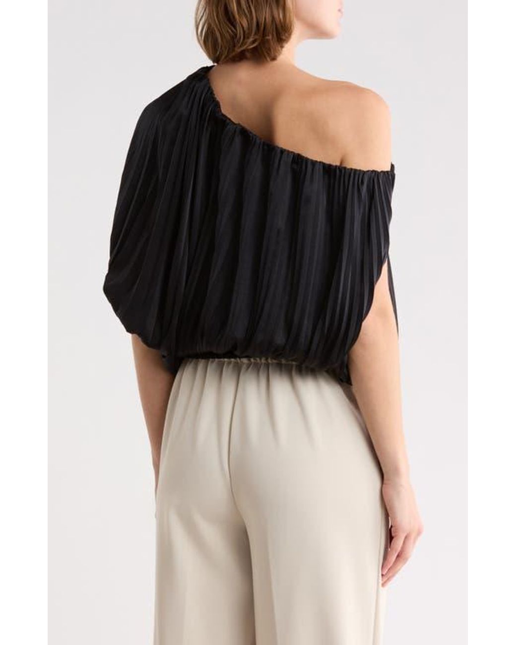 A.L.C. Black Mara One-Shoulder Top