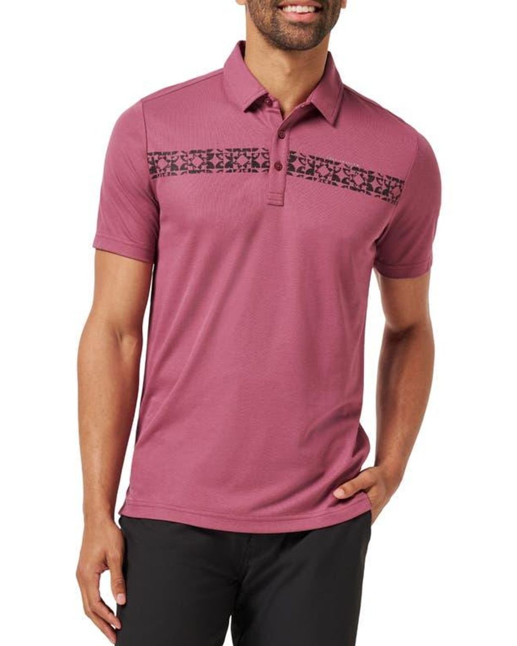 Travis Mathew Pink Bungee Jump Polo for men