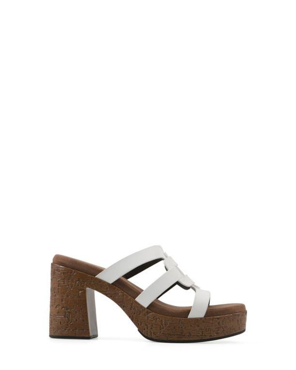 White Mountain Brown Barillo Platform Slide Sandal