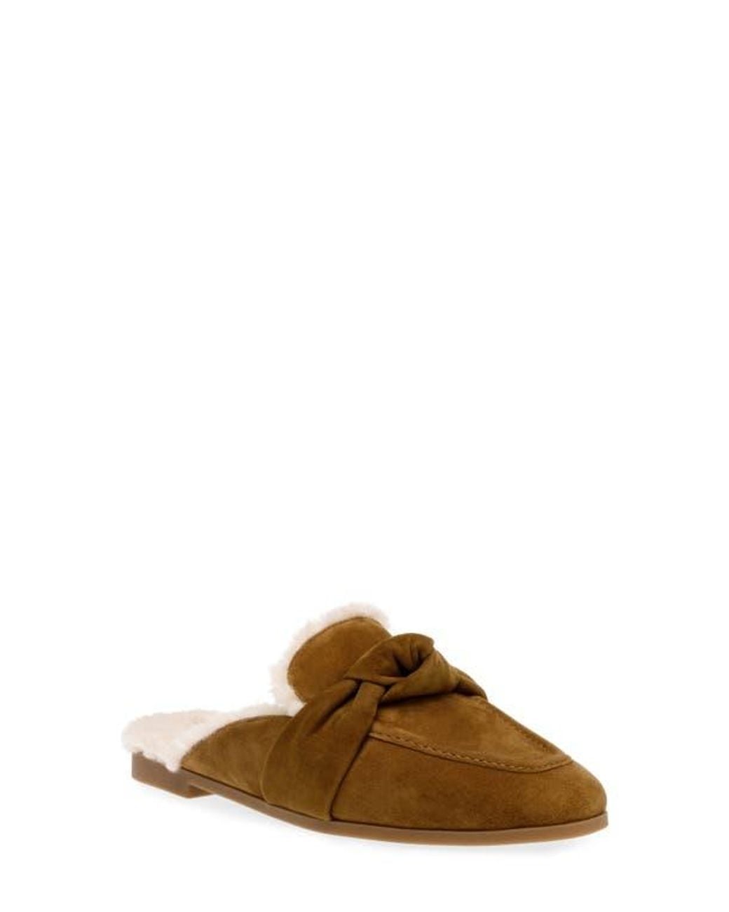 Steve Madden Suede ShearlingLined Mule Loafers in Brown Lyst