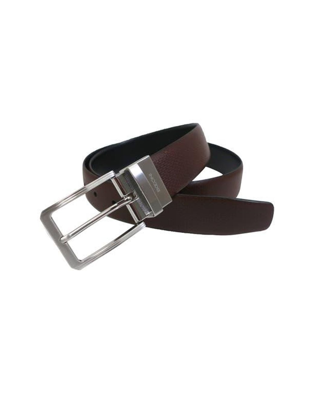 Boconi Black Reversible Embossed Leather Belt for men