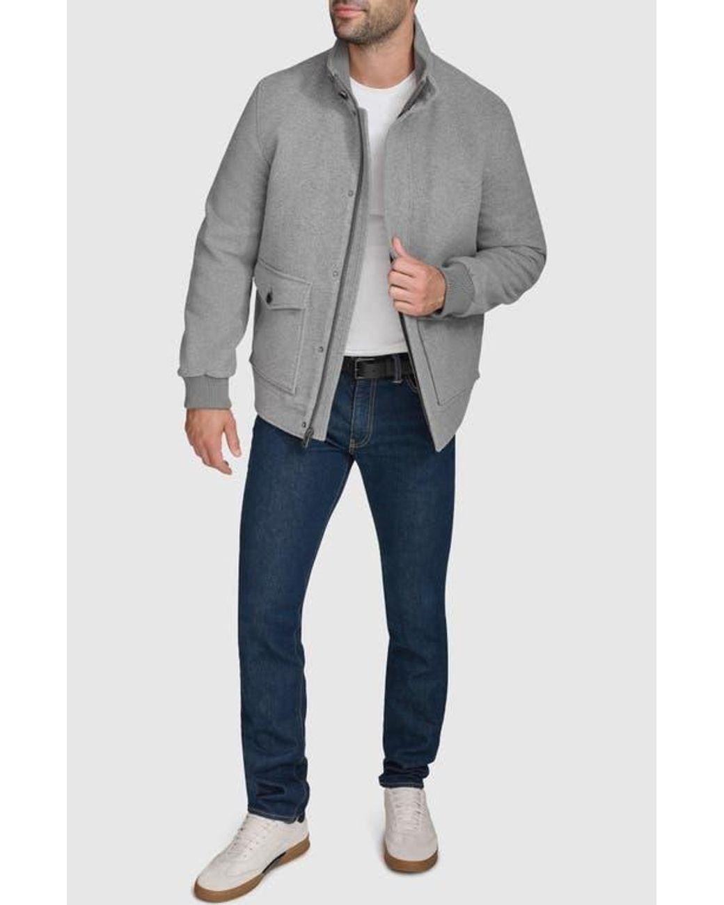 Cole haan safari jacket with stand collar deals