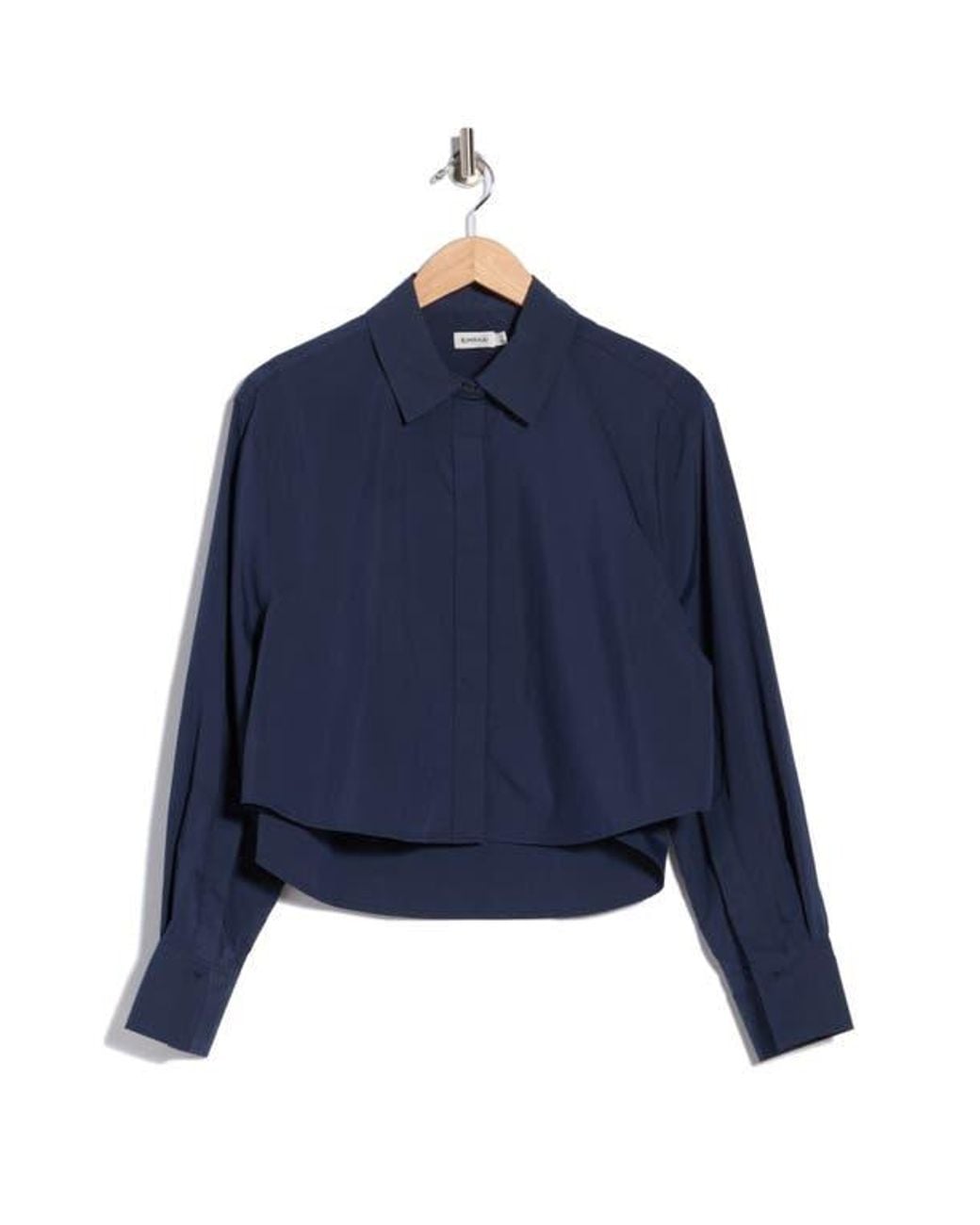Jonathan Simkhai Blue Renata Layered Cropped Button Down Shirt