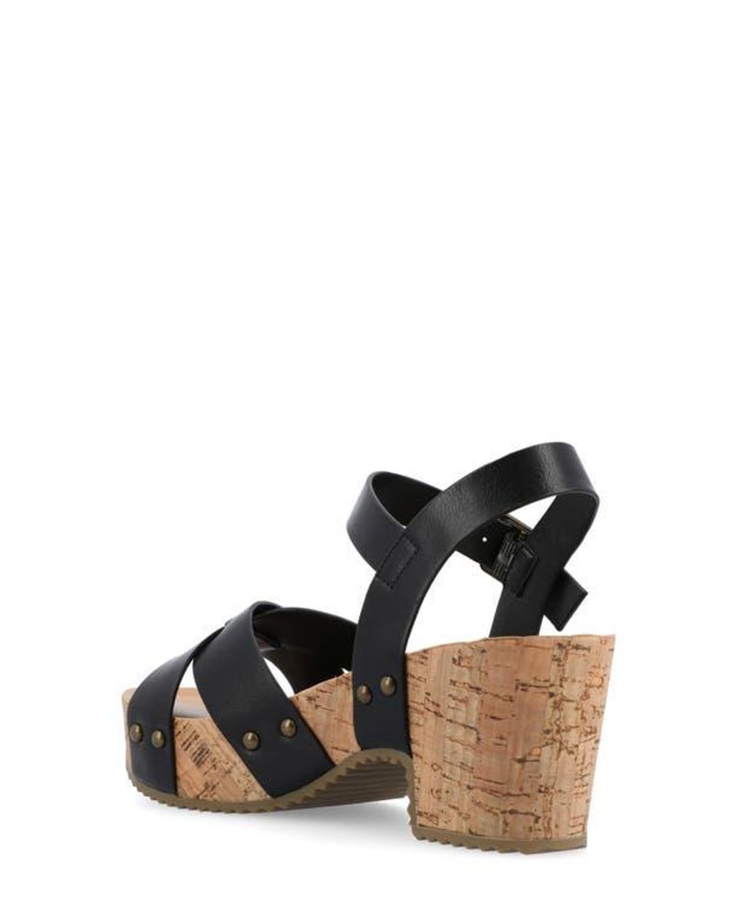 Journee Collection Black Platform Sandal