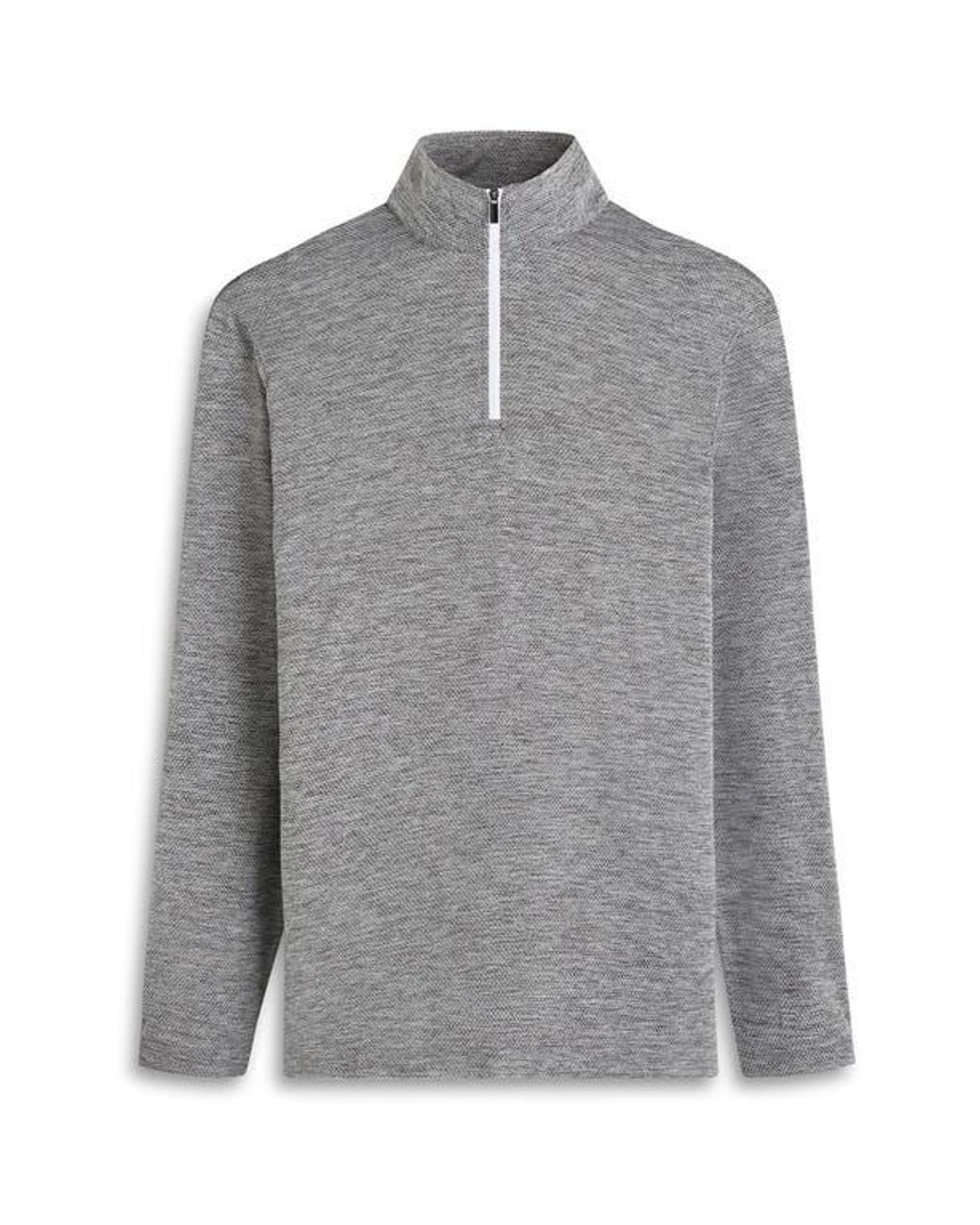 Bugatchi Gray Quarter Zip Performance Pullover for men