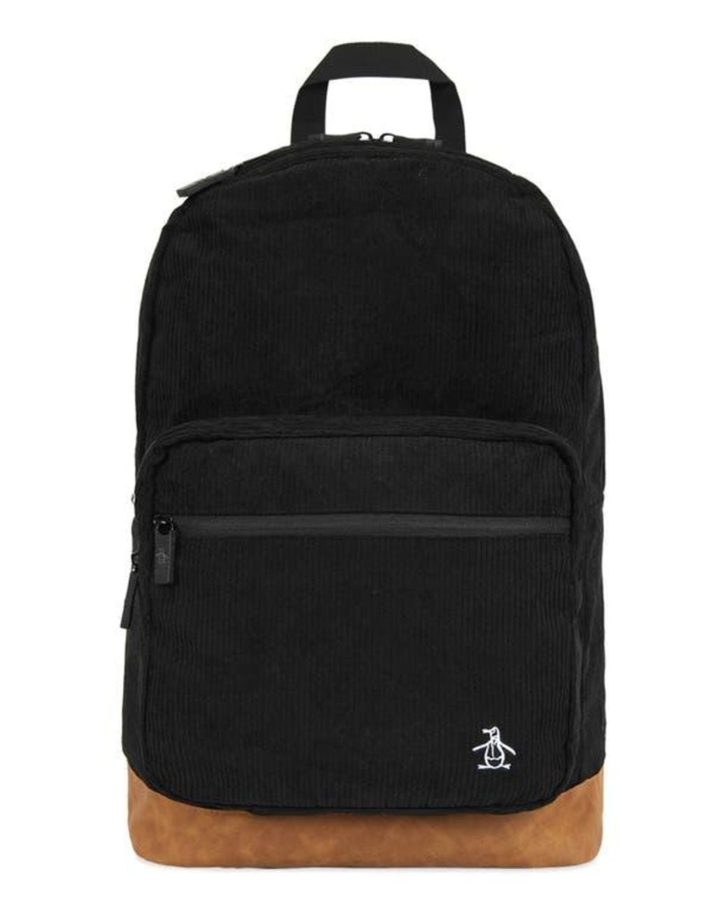 Original Penguin Black Corduroy Backpack for men