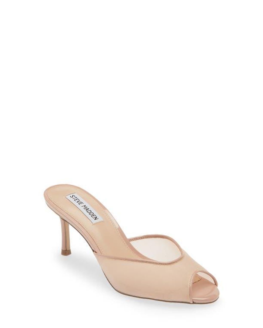 Steve Madden Rowe Peep Toe Sandal in Natural | Lyst