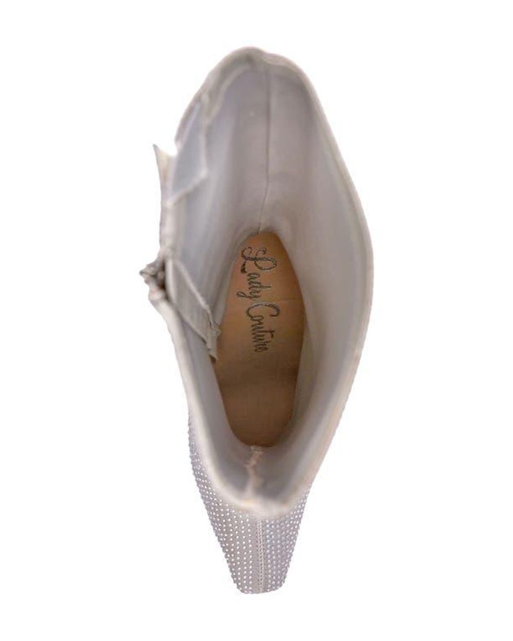 Lady Couture Gray Diamond Rhinestone Pointed Toe Boot