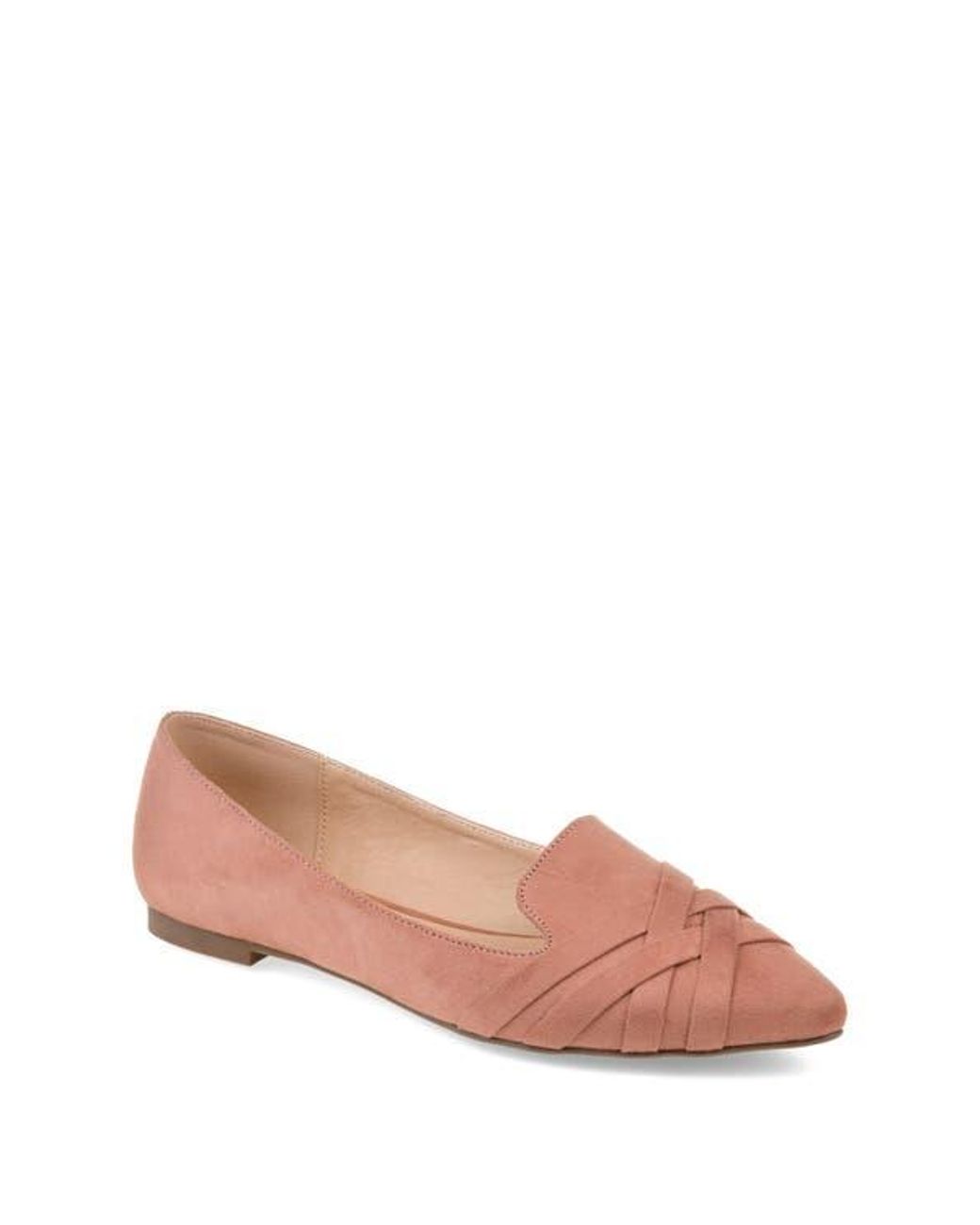 Journee Collection Pink Mindee Crisscross Toe Flat